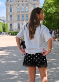 Polka dot short black