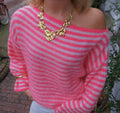 Pink striped knit