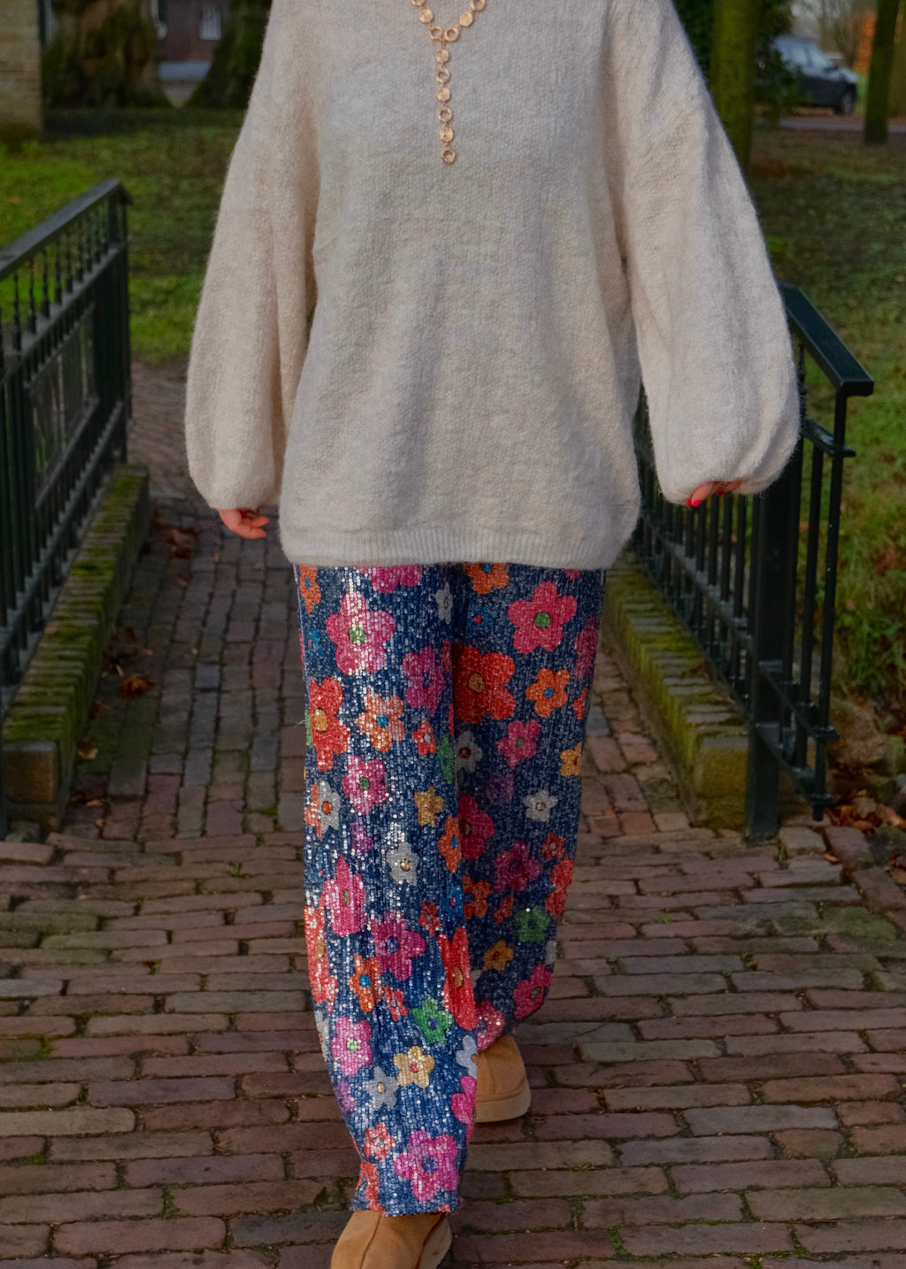 Glitter flower pants