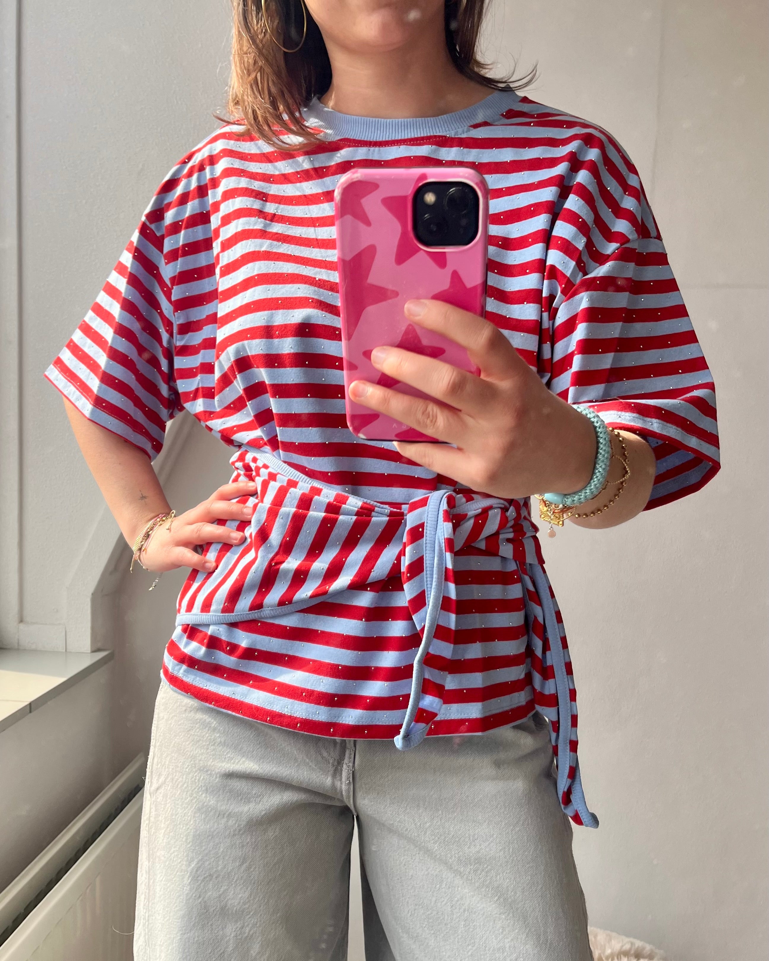 Glitter shirt with scarf